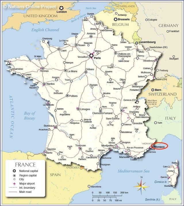 Monaco auf Monaco-Karte