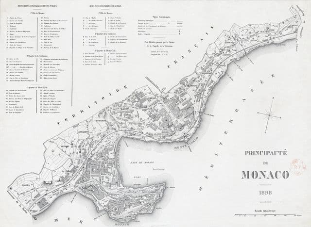 Historische Karte von Monaco