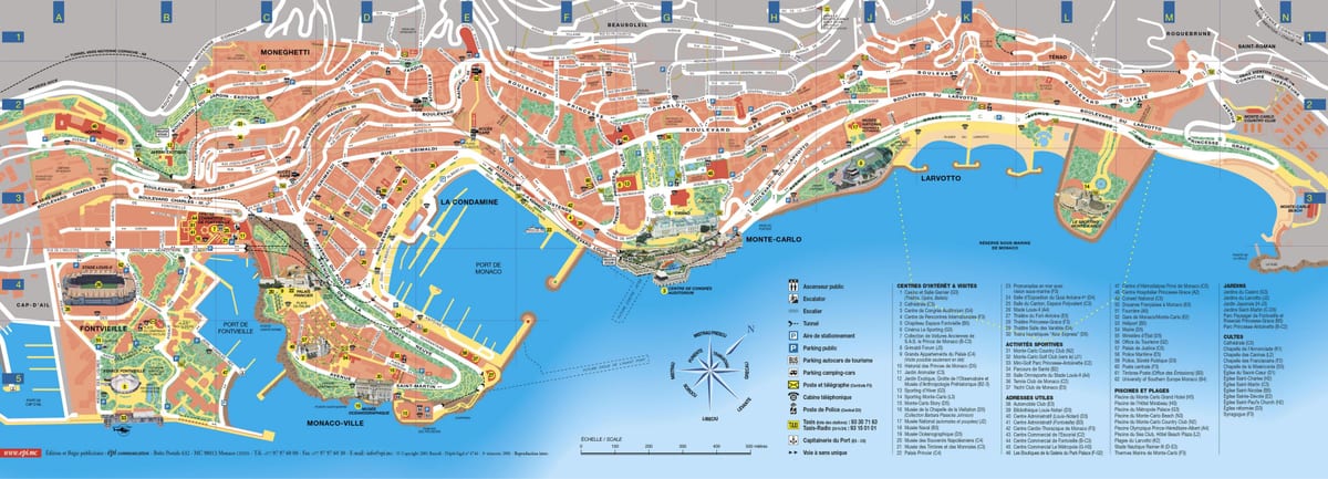 Straßenkarte von Monaco